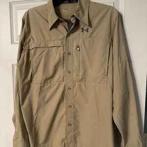 Under Armour Men's Beige Fishing Shirt sz S
